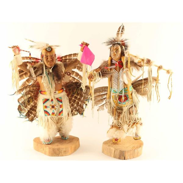 Lot of 2 Carved Kachina Dolls