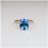 Image 1 : Brilliant Rose gold Blue Topaz and Diamond Ring