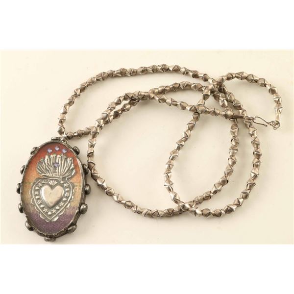 Mexican Sacred Heart Necklace