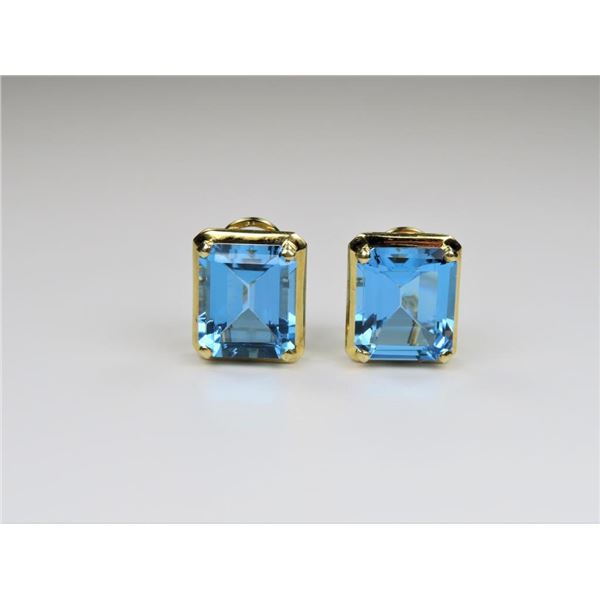 Vibrant Swiss Blue Topaz Earrings