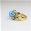 Image 2 : Charismatic Turquoise Sterling Silver and Gold