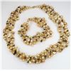 Image 2 : Triple Strand Gold Freeform Freshwater Pearls