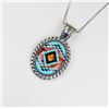 Image 1 : Amazing Mosaic Patterned Sterling Silver Pendant