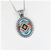 Image 2 : Amazing Mosaic Patterned Sterling Silver Pendant