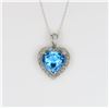 Image 1 : Brilliant Heart Shaped Blue Topaz pendant