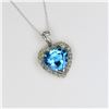 Image 2 : Brilliant Heart Shaped Blue Topaz pendant
