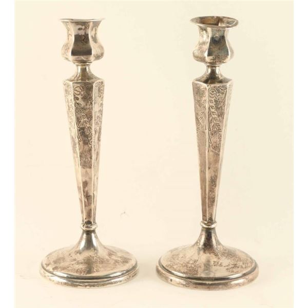 Lot of (2) Sterling Silver Candle Holders