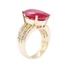 Image 4 : 11.80 ctw Ruby And Diamond Ring - 14KT Yellow Gold