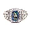 Image 3 : 3.36 ctw Rectangular Cushion Brilliant Alexandrite And Round Brilliant Cut Diamo