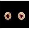 Image 1 : 14KT Rose Gold 2.07 ctw Ruby and Diamond Earrings