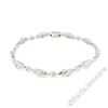 Image 1 : 18kt White Gold 1.80 ctw Princess and Round Cut Diamond Fancy Link Chain Bracele