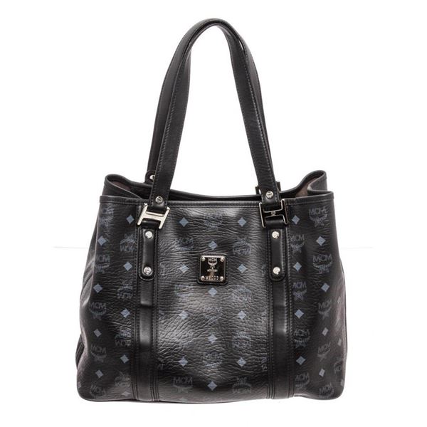 MCM Black Shopper Tote Bag