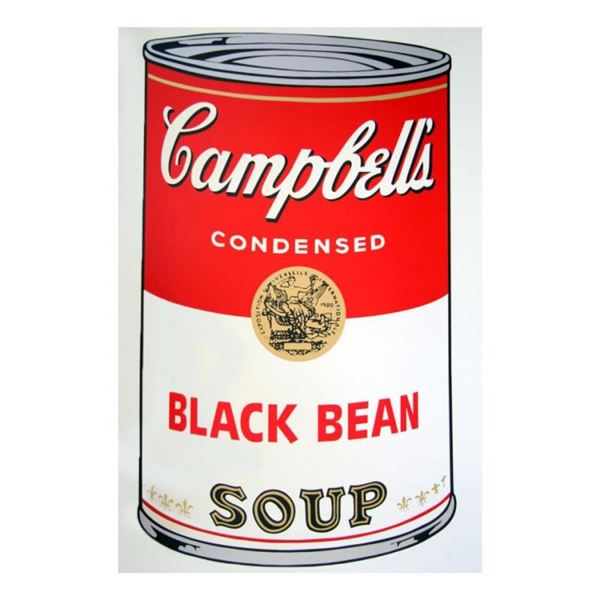 Andy Warhol "Soup Can 11.44 (Black Bean)" Silk Screen Print from Sunday B Mornin