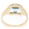 Image 4 : 10k Gold Cushion Cut Horizontal Aquamarine Solitaire Ladies Ring