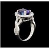 Image 4 : 14KT White Gold 3.21 ctw Tanzanite and Diamond Ring