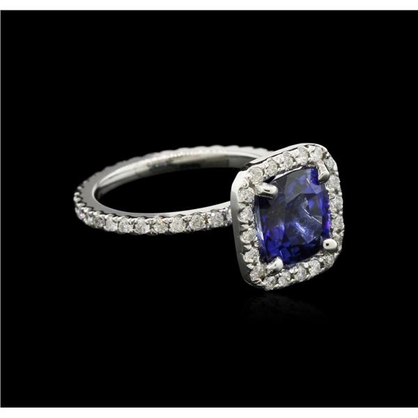 2.80 ctw Blue Sapphire and Diamond Ring - 14KT White Gold