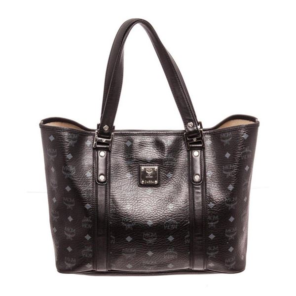 MCM Black Large Shopper Tote Bag