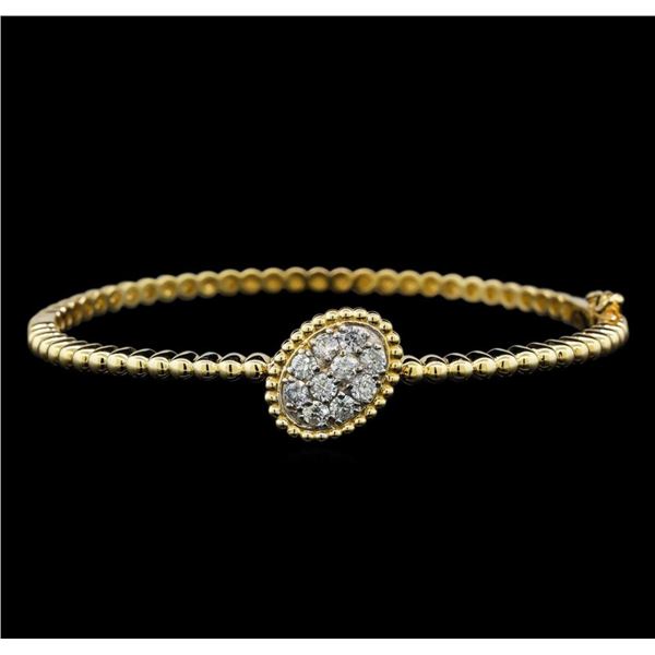 0.78 ctw Diamond Bangle Bracelet - 14KT Yellow Gold