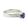 Image 1 : 2.01 ctw Round Mixed Blue Sapphire And Diamond Ring - Platinum