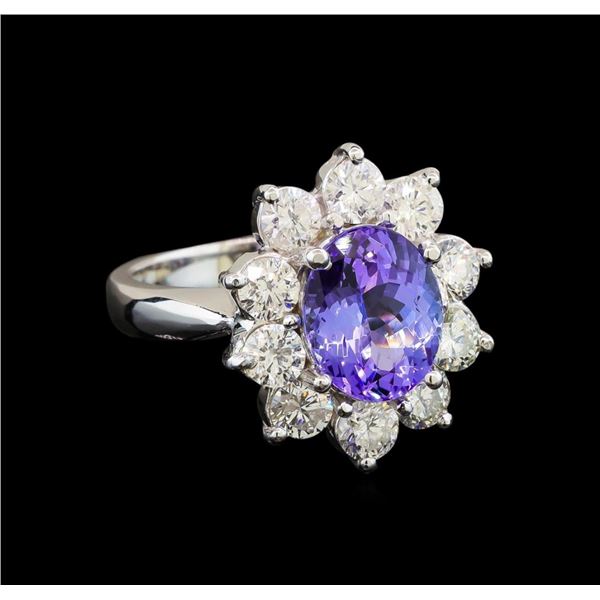 14KT White Gold 2.80 ctw Tanzanite and Diamond Ring