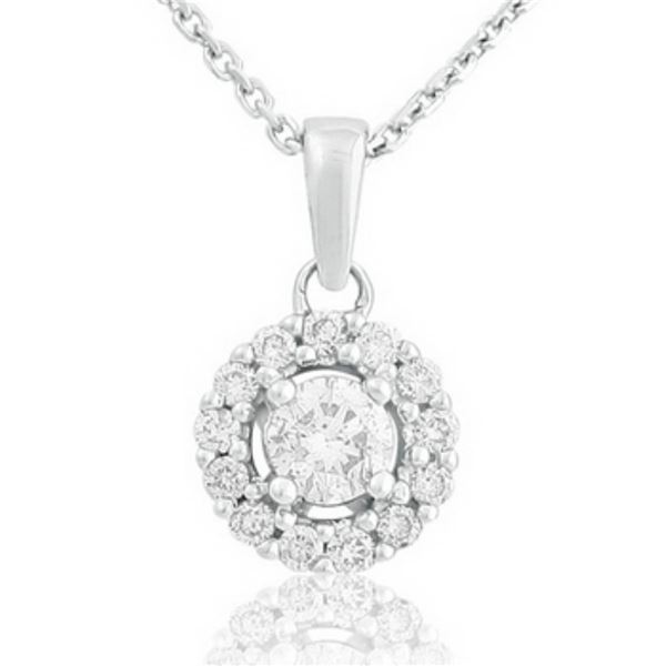 14k White Gold 0.52CTW Diamond Pendant, (I1-I2/H-I)