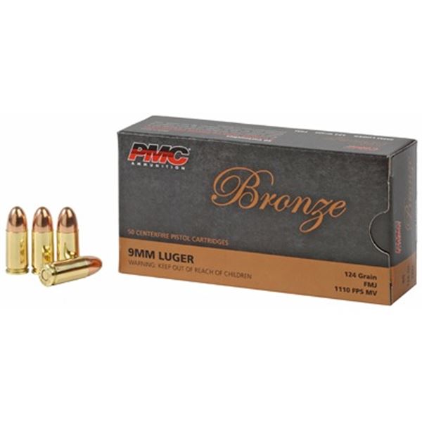 PMC BRNZ 9MM 124GR FMJ - 50 Rds