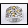 Image 1 : 18k White Gold Sapphires Diamond Ring #1674248