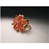 Image 1 : 18K Pink Rose Gold Handmade Coral Sapphire Ring#1674665