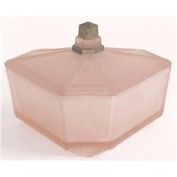 Pink Satin Glass Machine Age Dresser Jar #1688200