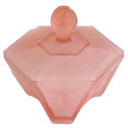 Pink VAMP Satin Glass Art Deco Dresser Jar #1688201