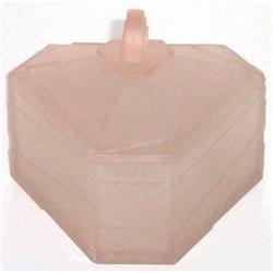 Pink Satin Glass Geometric Art Deco Powder Jar #1688202