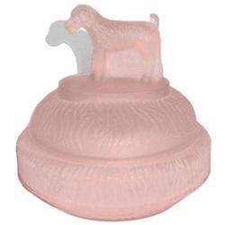 Pink TERRIER Satin Glass Figuarl Dresser Jar #1688205