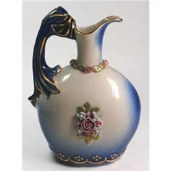 Schafer & Vater Pitcher - Blue,Gold with Roses #1688309