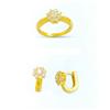 Image 1 : 14K Gold Ring and Earrings Set #1688634