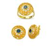 Image 1 : 14K Gold Ring and Earrings Set #1688645