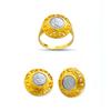 Image 1 : 14K Gold Ring and Earrings Set #1688647