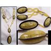 DECO Celluloid DROP NEcklace YELLOW slag #1688824
