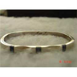 TS-83 Sterling Mexico Lapis Bangle Bracelet #1702545