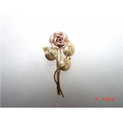 14k Yellow Gold Floral Brooch Pin Victorian #1702562