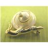 Image 1 : 14K Gold Diamond Mother of Pearl Snail Pin #1702597