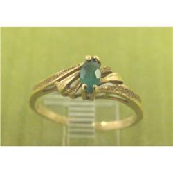 14K YG Marquis Cut 0.20 Carat Emerald Ring Sz 6#1702599