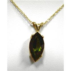2.0 Carat Green Tourmaline Pendant 14K YG #1702610