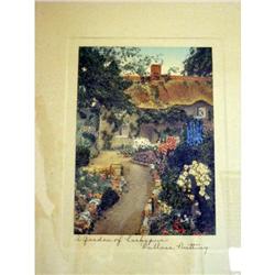 Nutting "Garden of Larkspur" Hand Tinted Photo #1702615