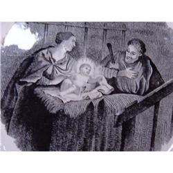 FRENCH BLACK TRANSFER PLATE with CRIST CHILD #1702660