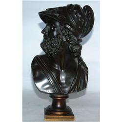 BRONZE BUST AJAX 19thCt SUPERB EXAMPLE  #1702667