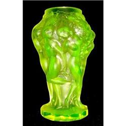 Czech Bohemian VASELINE Art Deco Vase  #1702717