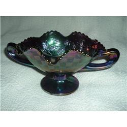 FENTON BASKET WEAVE AMETHYST BOWL #1702725