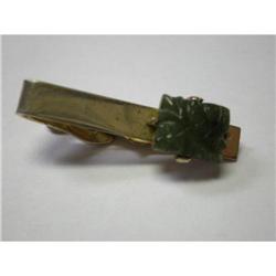 Gold Tone Tie Clip w/ Jade #1702750