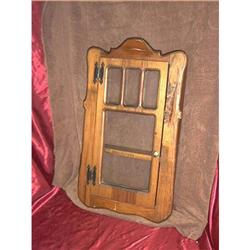 Old Wooden 3 Shelf Wall Cabinet #1702761