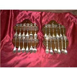 2 Wall Spoon Racks with 24 Collectible Spoons #1702762